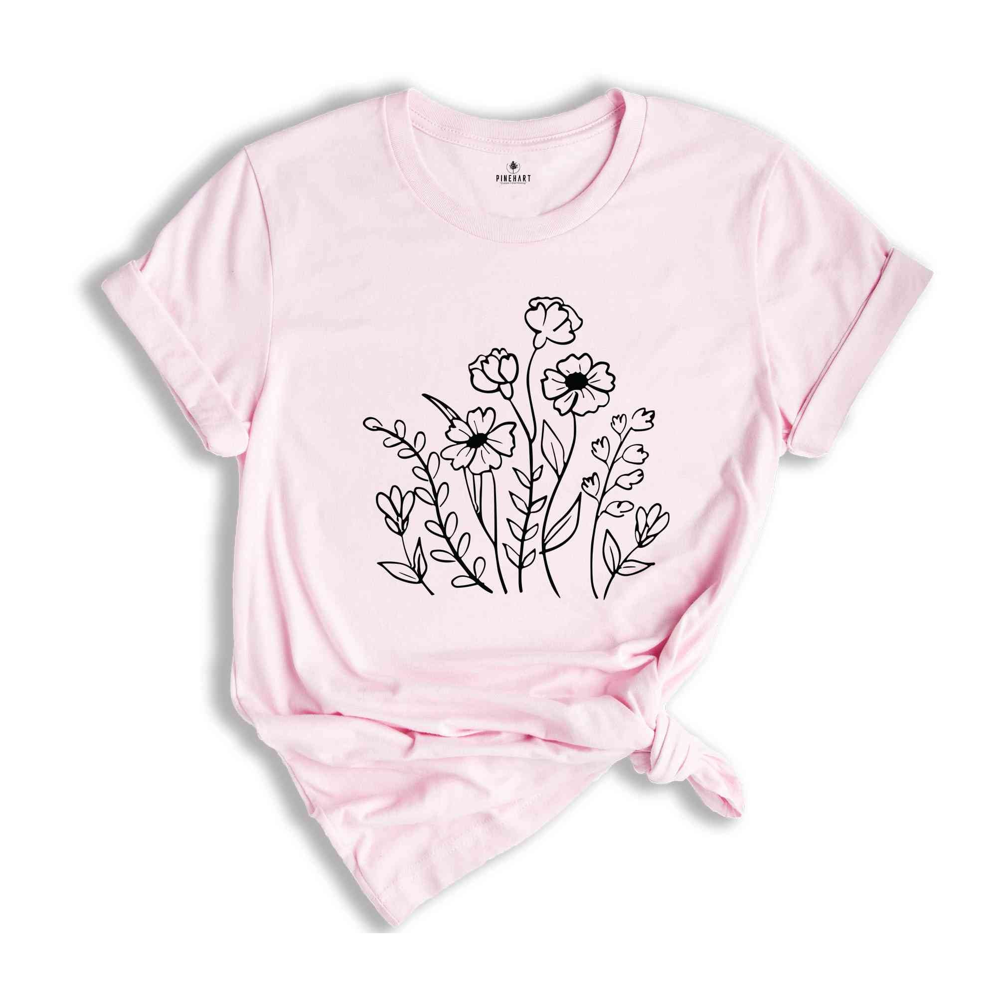 Wild Flowers T-Shirt, Wildflower Tee, Floral Shirt, Botanical Shirt, Flower Shirt, Nature Lover Shirt