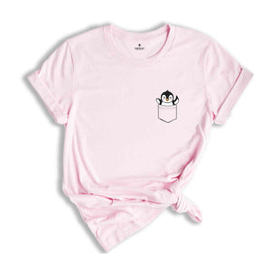 Penguin Shirt, Animal Lover Shirt, Pocket Penguin Shirt, Penguin Lover Gift, Cute Penguin In Pocket Shirt