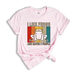 I Like Frogs and Maybe 3 People Sunset Shirt, Frog Shirt, Retro Vintage Tee, Animal Lover, Frog Lover Shirt, Frog Gifts, Frogs Tee,