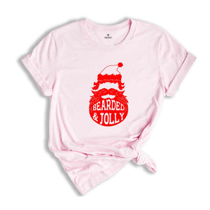 Bearded & Jolly Shirt, Santa Beard Shirt, Funny Christmas Shirt, Santa Claus Shirt, Cute Christmas Shirt, Holiday Season Shirt