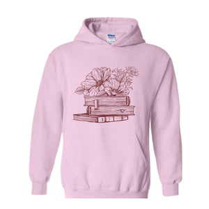 Flowers Book Sweatshirt, Book Club Sweatshirt, Bookworm Sweatshirt, Book Lover Hoodie, Bookish Sweatshirt, Librarian Sweatshirt