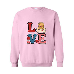 Personalized Dog Valentines Day Sweatshirt, Custom Dog , Cute Dog , Dog Lover , Girls Valentines Day Gift