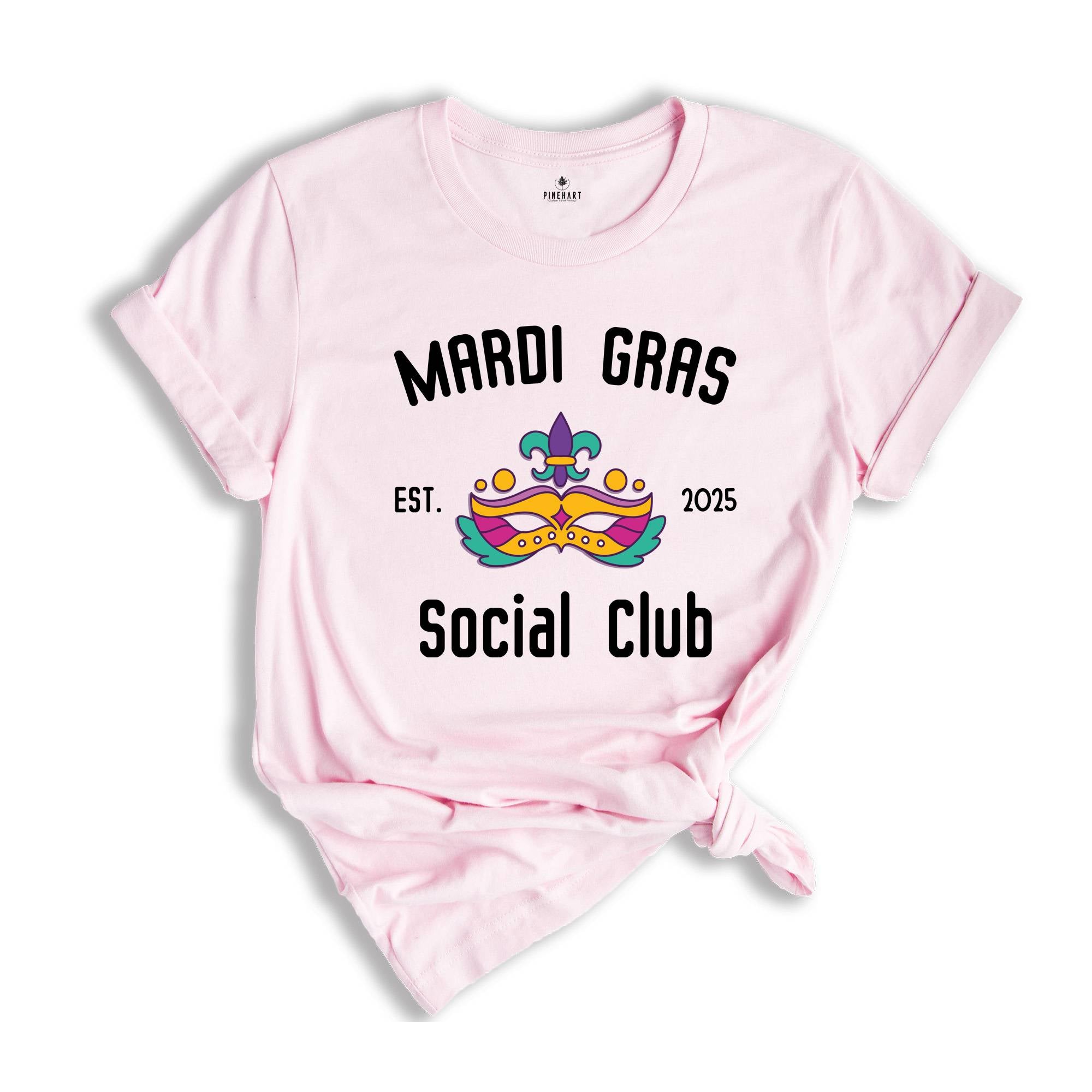 Mardi Gras Social Club Shirt, Mardi Gras Tee, Mardi Gras Party Shirt, Social Club Tee, Mardi Gras T-Shirt, Fat Tuesday Shirt, Fleur De Lis