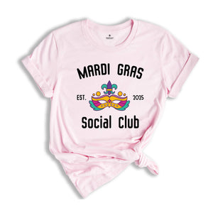 Mardi Gras Social Club Shirt, Mardi Gras Tee, Mardi Gras Party Shirt, Social Club Tee, Mardi Gras T-Shirt, Fat Tuesday Shirt, Fleur De Lis