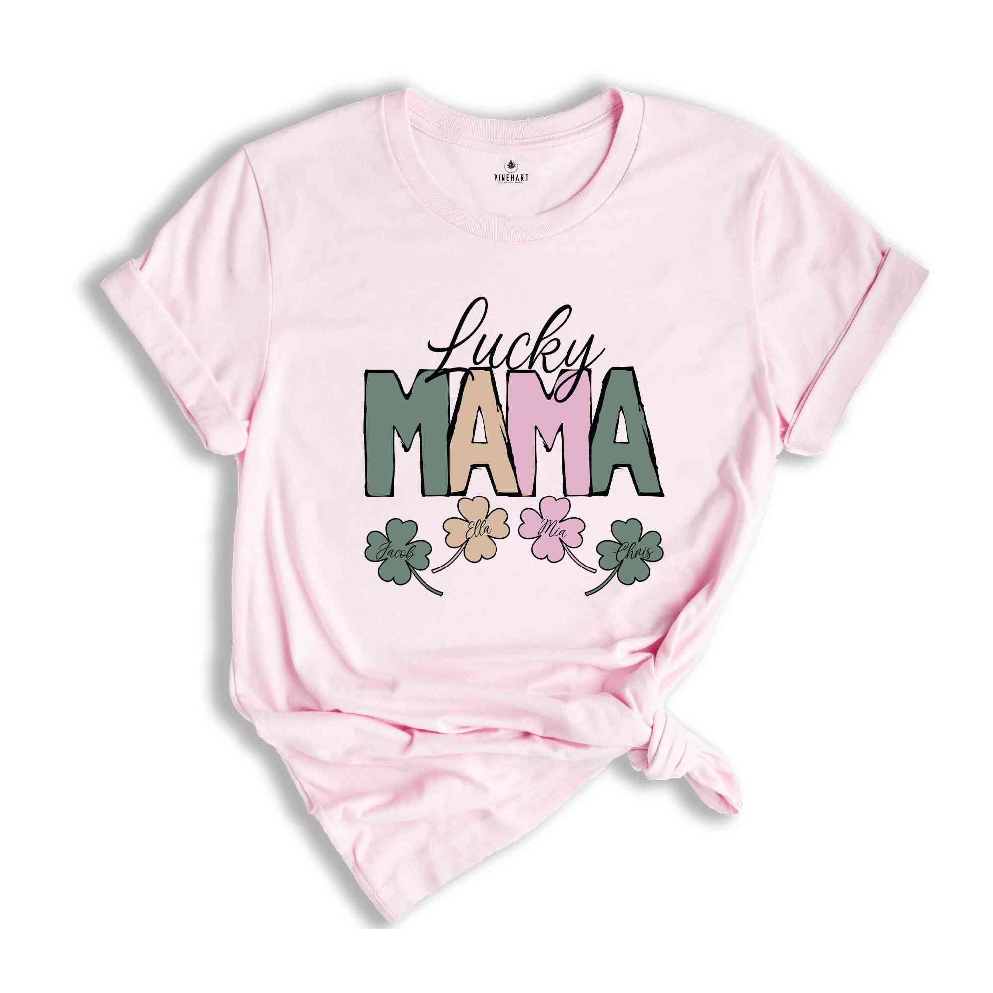 Lucky Mama St. Patrick's Custom Shirt, Mama Shirt, Lucky Mama Tee, St. Patrick's Shirt, Custom Shirt, Clover Shirt, Lucky Mama Custom Tee