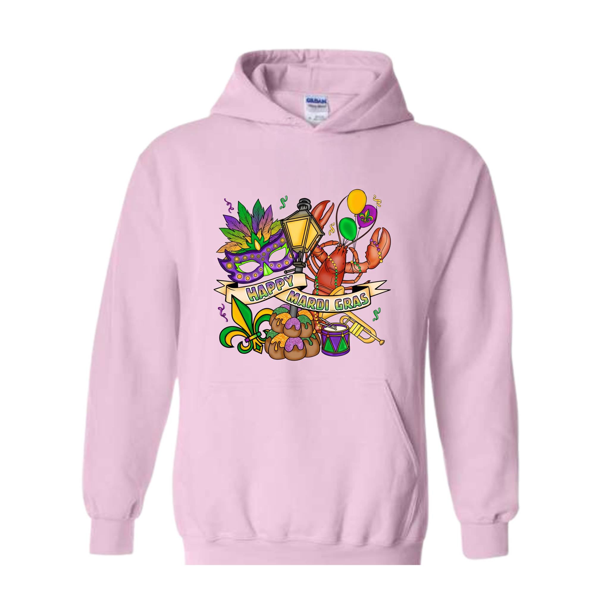 Mardi Gras Theme Sweatshirt, Festival Ready Hoodie, Colorful Carnival Sweater, Party Wear, Mardi Gift