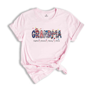 Personalized Grandma Shirt, Custom 4th Of July Nana Shirt, Patriotic 4th of July Grandma Shirt, 4th Of July Gifts