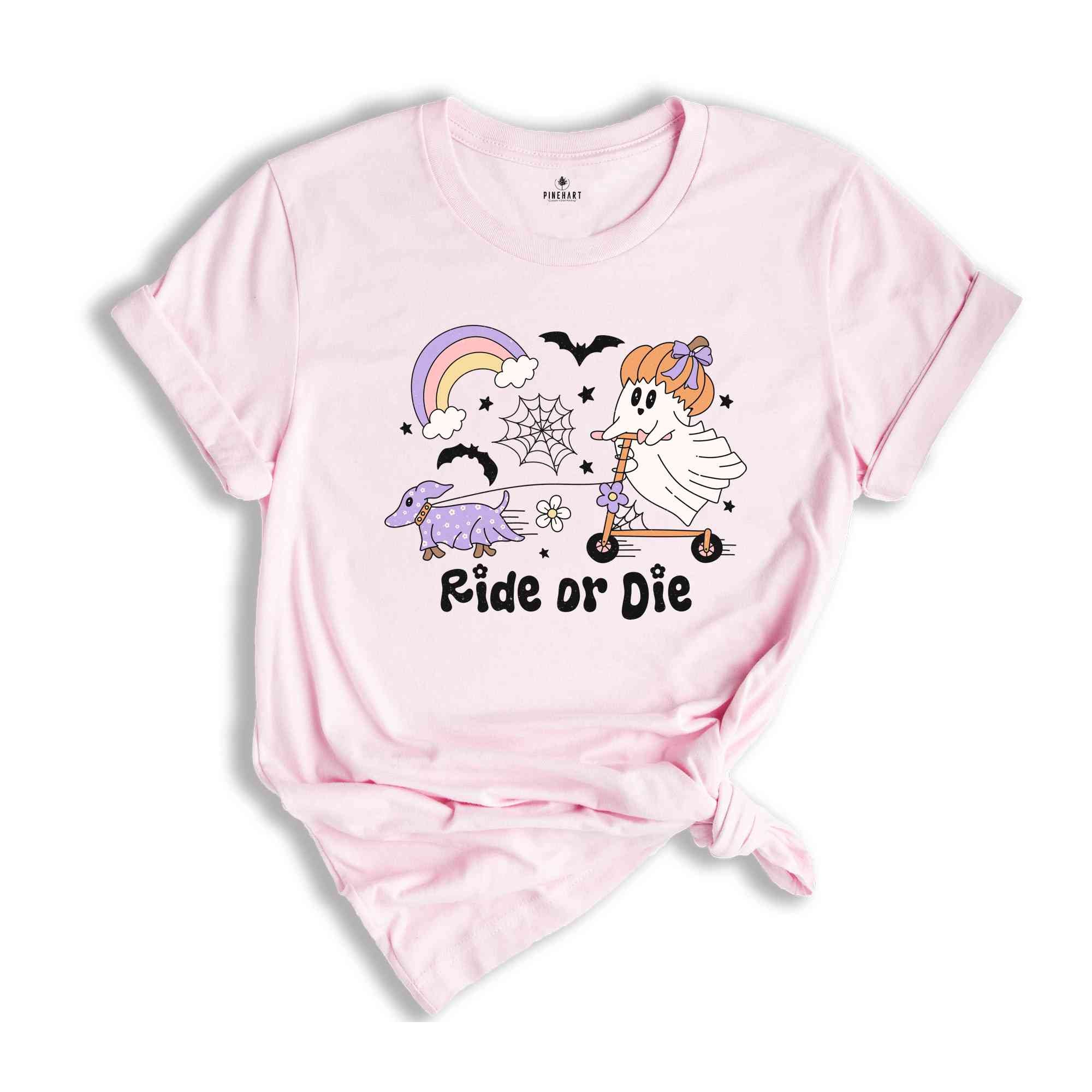 Ride or Die Halloween Shirt, Halloween Shirt, Cute Halloween Ghost Shirt, Halloween Party Shirt, Spooky Season Shirt