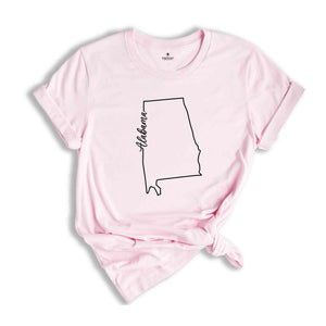 Alabama State Shirt, The USA State Shirt, Alabama USA Shirt, Alabama Map Outline Shirt, US Outline Shirt, United States Shirt