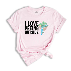 I Love Peeing Outside Camping Shirt, Funny Camping T-Shirt, Peeing In The Bushes Shirt, Camping Scene Tee