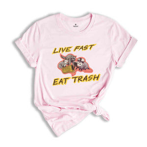 Live Fast Eat Trash Shirt, Funny Raccoon T-shirt, Raccoon Meme Shirt, Animal Lover Gift, Funny Meme Tee