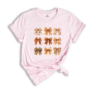 Fall Bows Shirt, Retro Fall Shirt, Pumpkin Bows Shirt, Fall Shirt, Halloween Shirt, Fall Coquette Shirt, Bows Shirt, Coquette Shirt