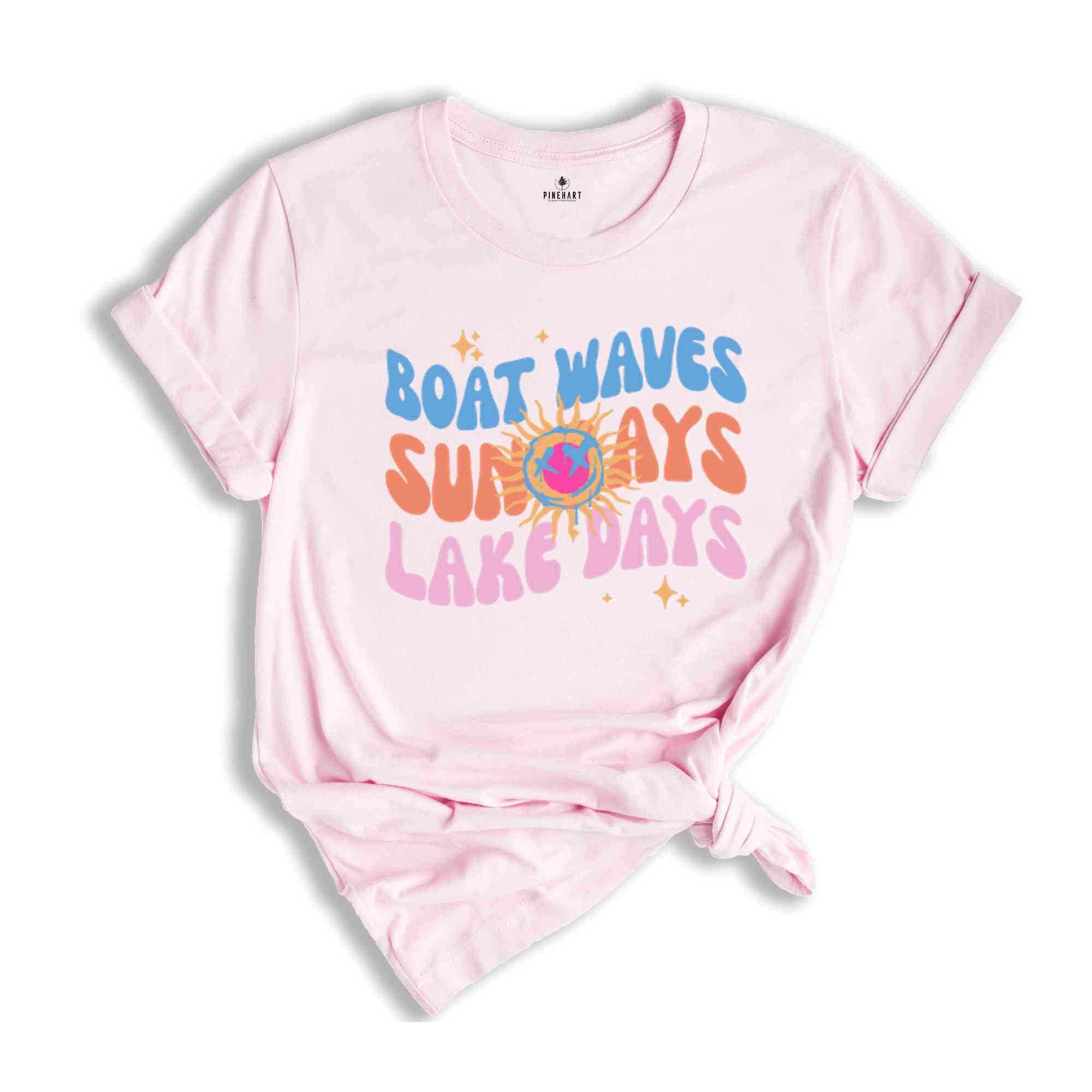 Boat Waves Sun Rays Lake Days Shirt, Summer Vibes Shirt, Beach Waves Shirt, Retro Summer Beach Shirt, Boating Shirt