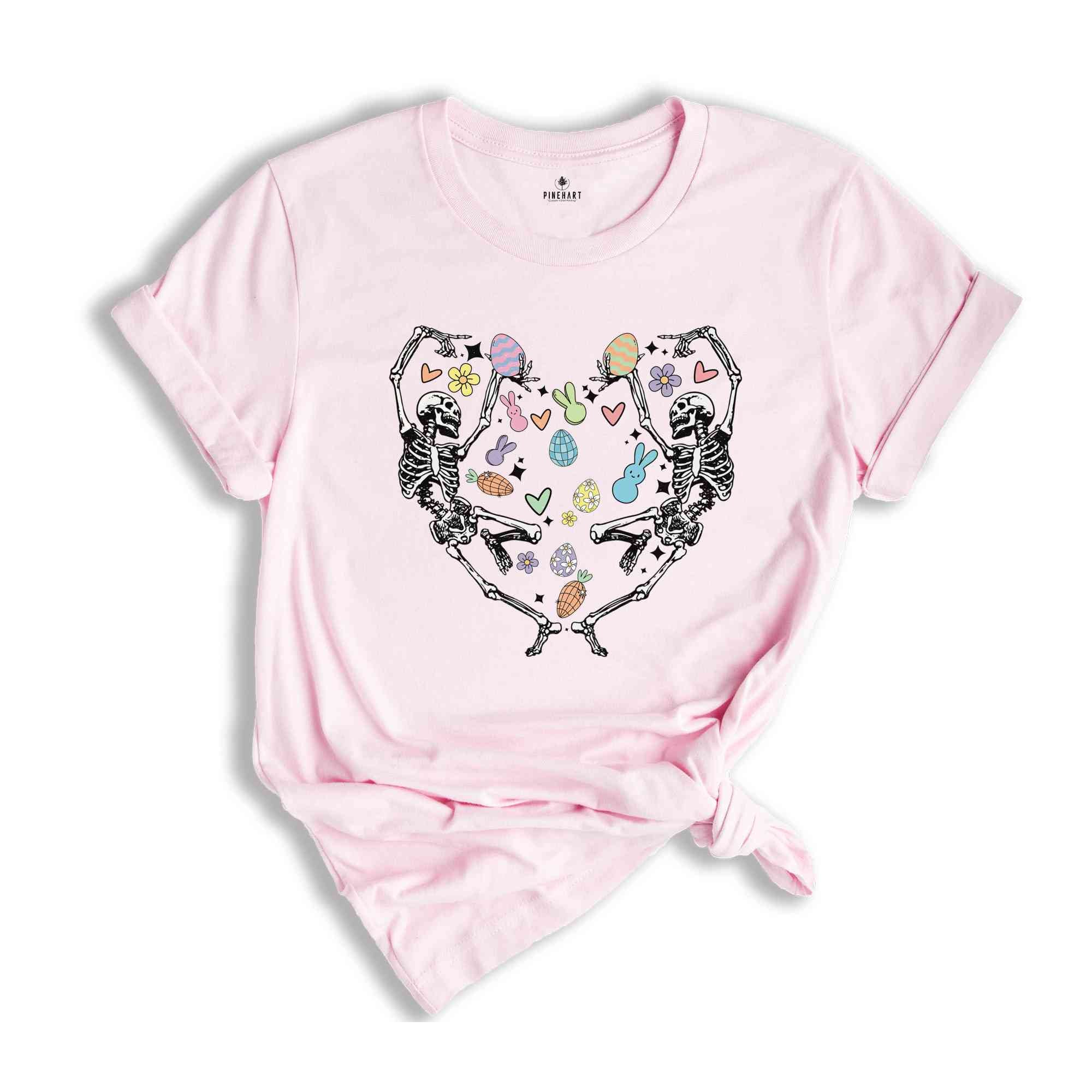 Cute Easter Skeleton Heart Shirt, Happy Easter Day, Easter Skeleton, Easter Heart Shirt, Easter Egg Hunt, Easter Clothing, Cute Easter Shirt