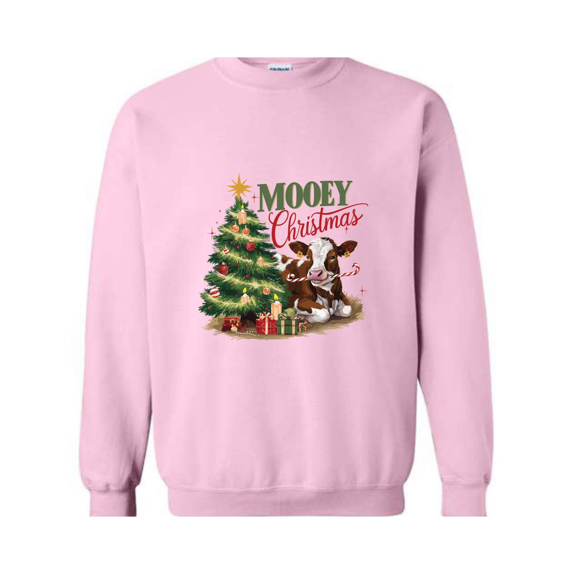 Mooey Christmas Cow Sweatshirt, Cow Lover Gift, Farm Christmas Sweater, Funny Christmas Shirt, Holiday Sweater, Christmas Hoodie