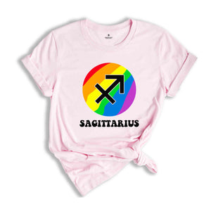 Sagittarius LGBT Shirt, Zodiac Sign Shirt, Sagittarius Birthday Shirt, LGBTQ Pride Shirt, Pride Month Shirt, Rainbow Shirt, Zodiac Tshirt