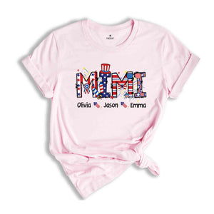 Custom Mimi Shirt, Custom 4th Of July Shirt, Republican Shirt, Custom Names, Independence Day Shirt, Gift For Mimi, Personalized Mimi Shirt