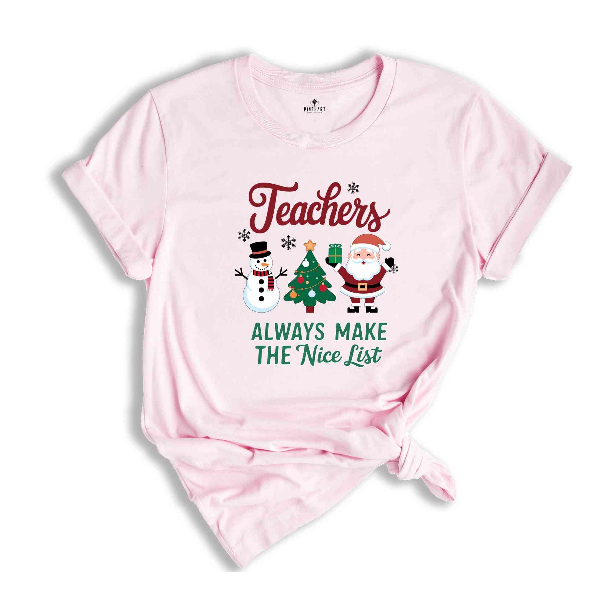 Teacher Always Make The Nice List Shirt, Christmas Teacher Shirt, Retro Santa Teacher Shirt, Teaching Team Shirt, Holiday Party Shirt