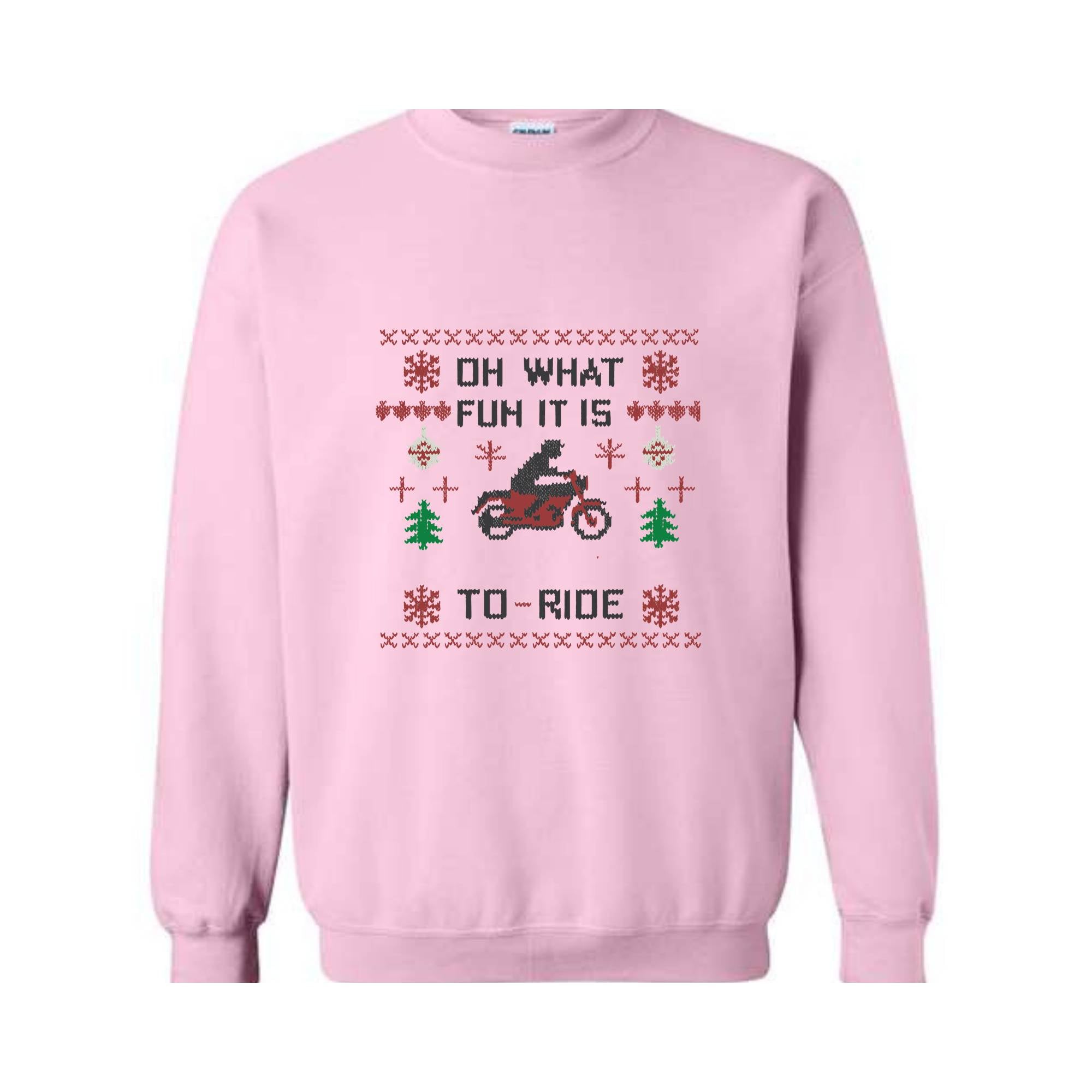 Oh What Fun It Is To Ride Motorcycle Sweatshirt, Gift for Biker, Funny Christmas Sweatshirt, Christmas Sweater, Motorcycling Shirts, Biking