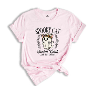 Spooky Cat Social Club Cute But Creepy Shirt, Halloween Cat Shirt, Retro Cat Shirt, Retro Halloween Shirt, Cat Social Club Shirt