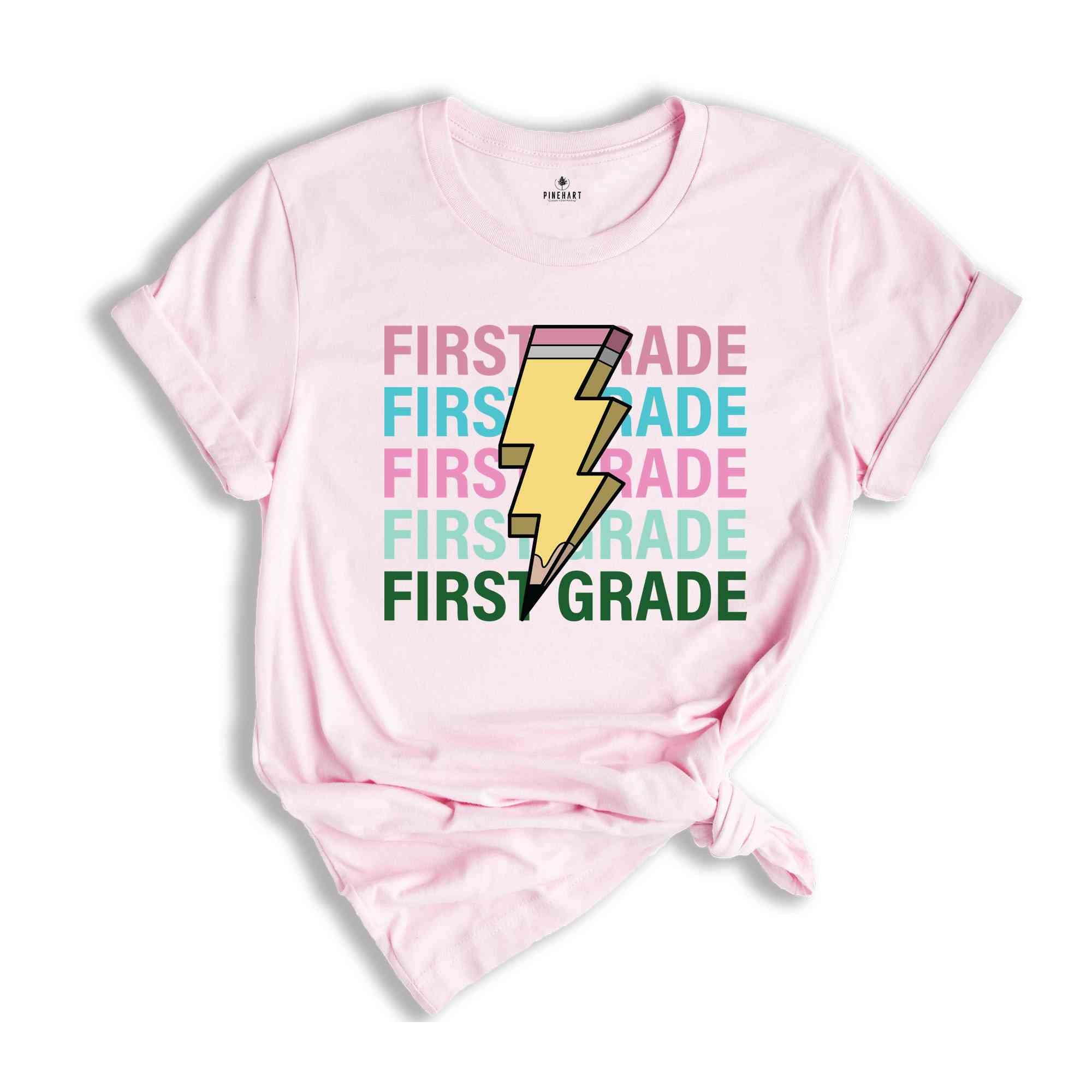 First Grade Pencil Shirt, Pencil Bolt Shirt, Retro Shirt, Back To School Shirt, School Shirt, Teacher Shirt, Pencil Shirt, Teacher Gift