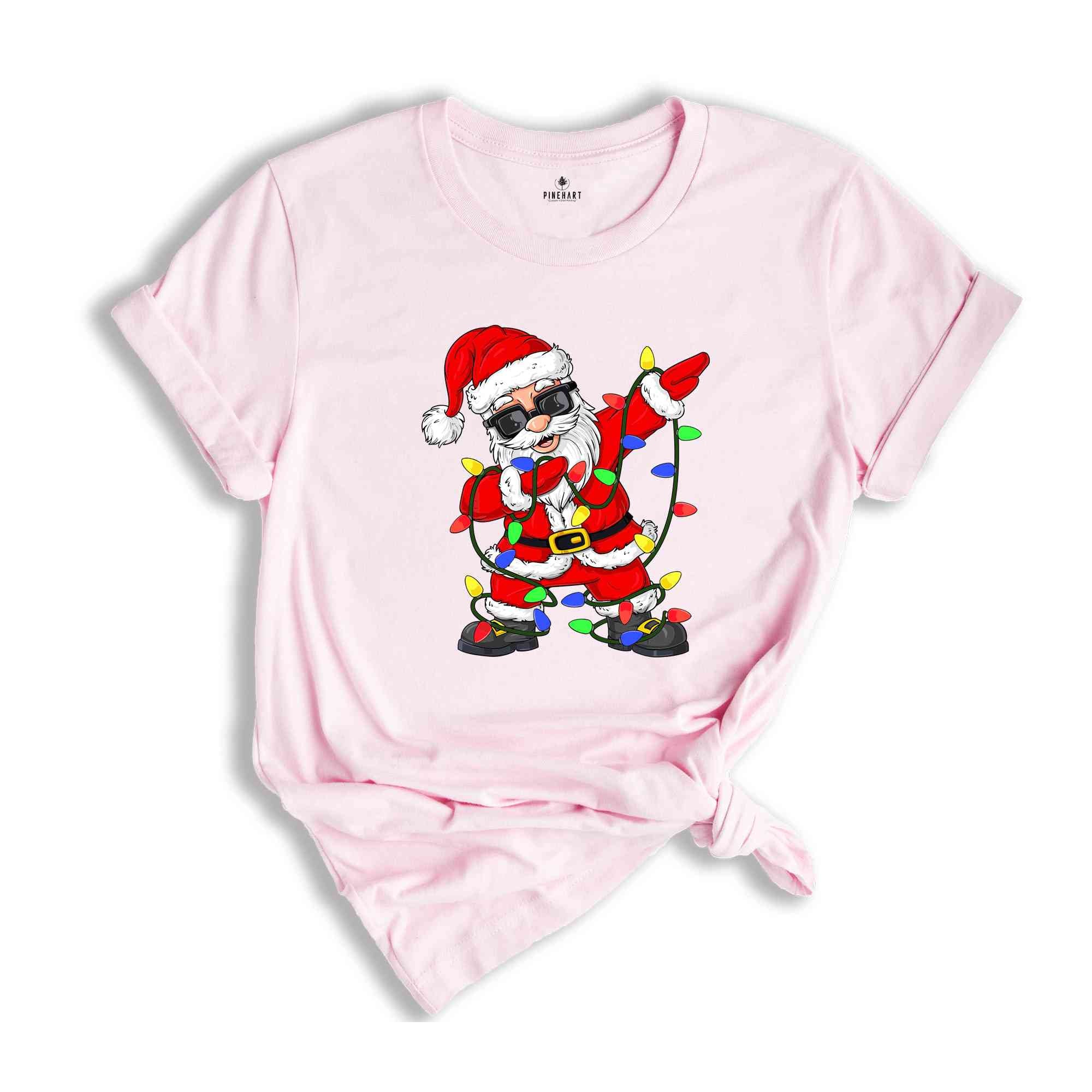 Dabbing Santa Shirt, Funny Santa T-Shirt, Christmas Lights Shirt, Santa Claus Shirt, Funny Christmas, Santa Christmas Shirt