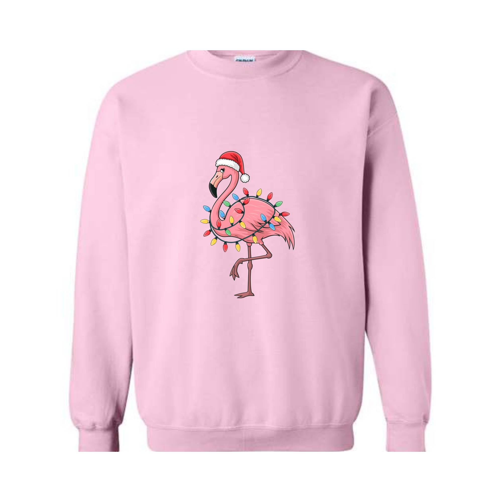 Christmas Flamingo Sweatshirt, Holiday Tee