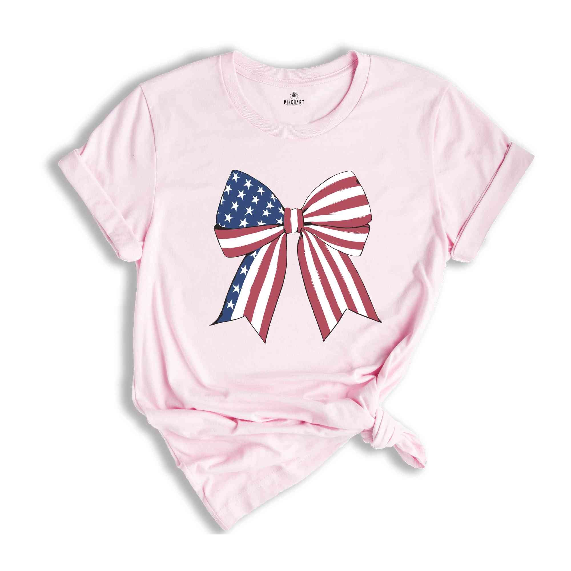 Coquette American Shirt, Coquette Bow Shirt, 4th of July Shirt, America Shirt, Freedom Shirt, American Flag Shirt, American girl Tee