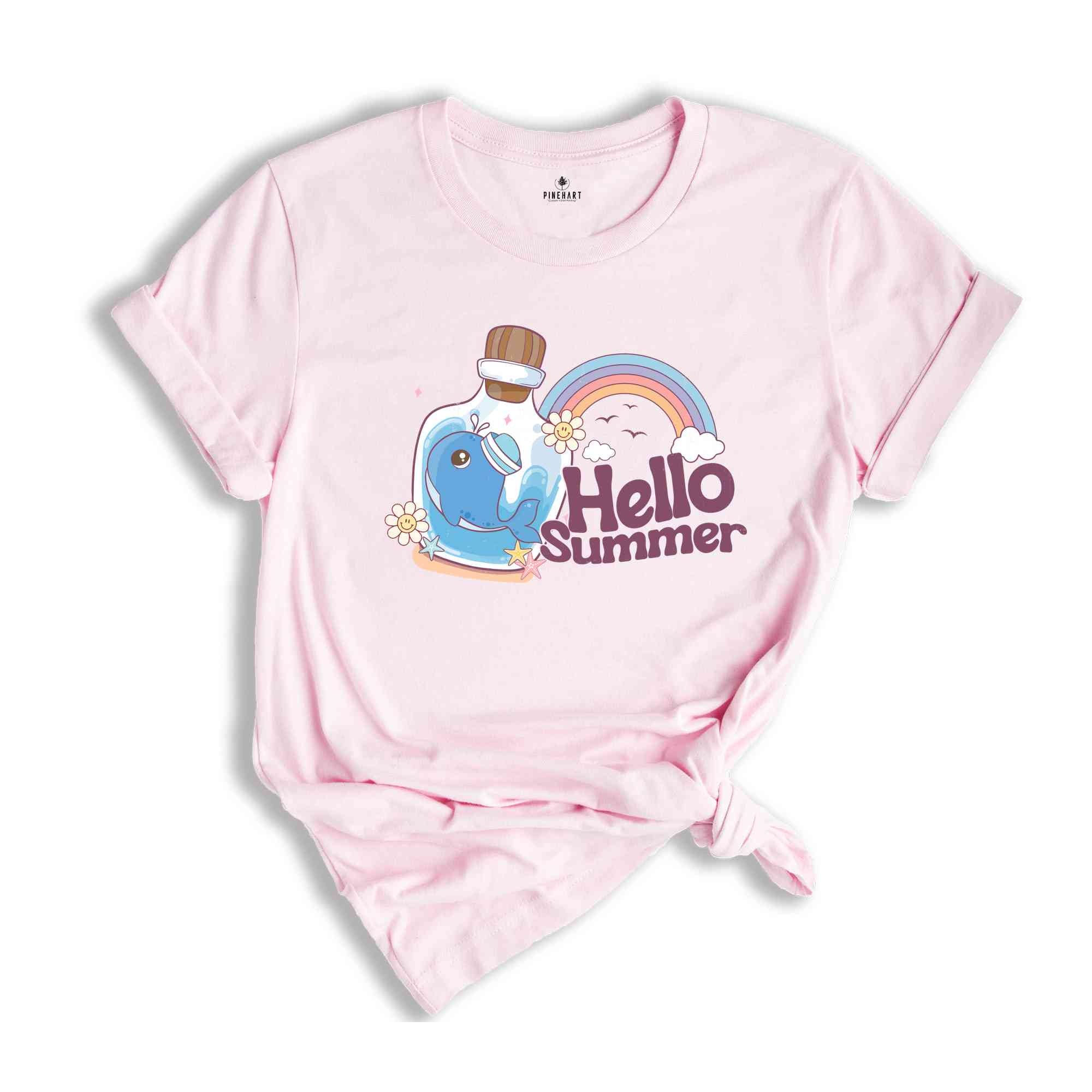 Hello Summer Shirt, Summer Shirt, Retro Beach Shirt, Rainbow Shirt, Nature Lover Shirt, Sarcastic Shirts, Animal Lover Shirt