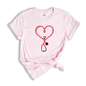 Valentine's Day Stethoscope Shirt, Valentine Nurse Tee, Valentine Doctor Tshirt, Heart Stethoscope, Valentine Day Nurse Gift