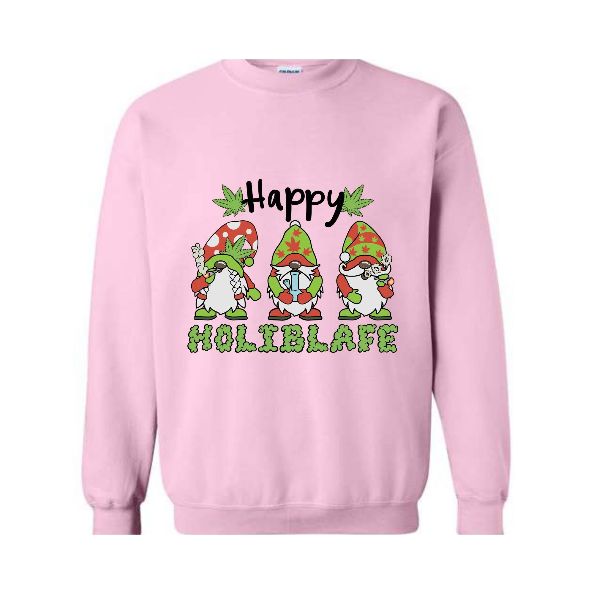 Happy Holiblafe Sweatshirt, Christmas Sweatshirt, Christmas Weed Sweater, Merry Weedmas Sweatshirt, Funny Christmas Sweater