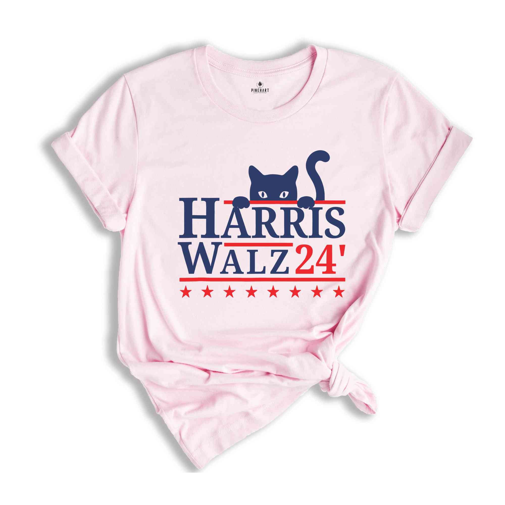 Harris Walz T-Shirt, Childless Cat Lady For Kamala Harris 2024 Tee, Kamala Harris Walz Shirt, Democrat Gifts For Kamala Supporters