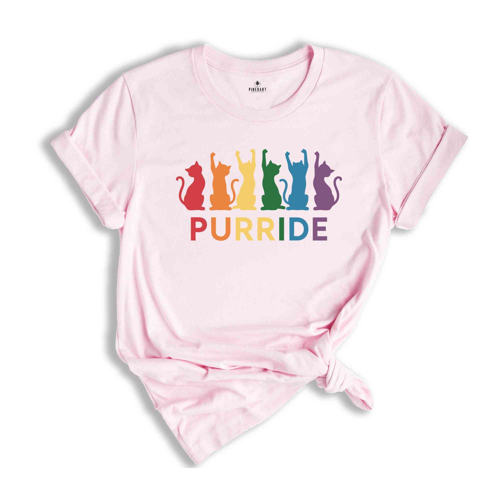 Purride Shirt, Cat Shirt, LGBT Flag Shirt, Gay Pride Shirt, LGBTQ Shirt, Rainbow Pride Shirt, Cat Lover Gift, Rainbow Cat Shirt