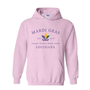 Mardi Gras Sweatshirt, Louisiana Sweatshirt, Mardi Gras Celebrations, Mardi Gras Wear, Louisiana State