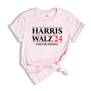 Harris Walz 24 For The People Shirt, Madam President Election T-Shirt, Retro Voting Tee, Democrat Gift For Kamala Harris Supporters