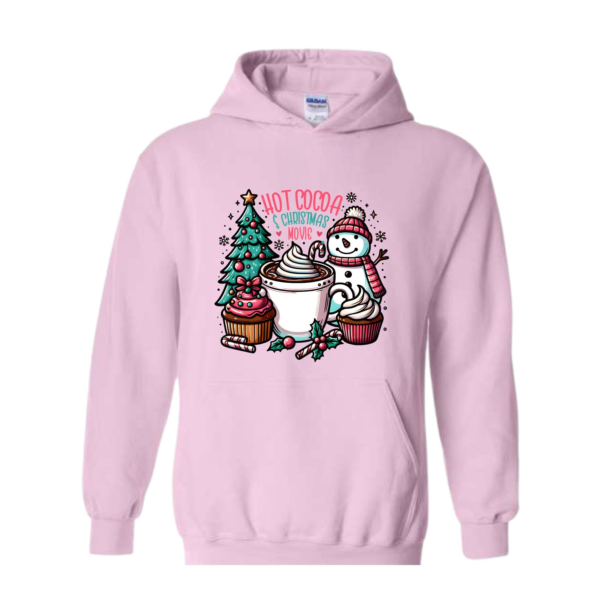 Hot Cocoa And Christmas Movie Sweatshirt, Christmas Sweatshirt, Hot Cocoa Sweatshirt, Christmas Gifts, Christmas Hoodie