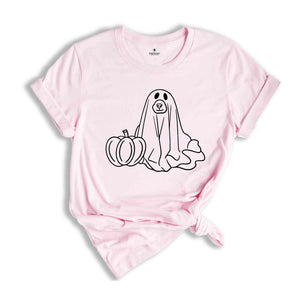 Ghost Dog Shirt, Cute Dog Ghost Tee, Dog Halloween Shirt, Cute Halloween Shirt, Ghost Cat T-Shirt, Funny Ghost Shirt