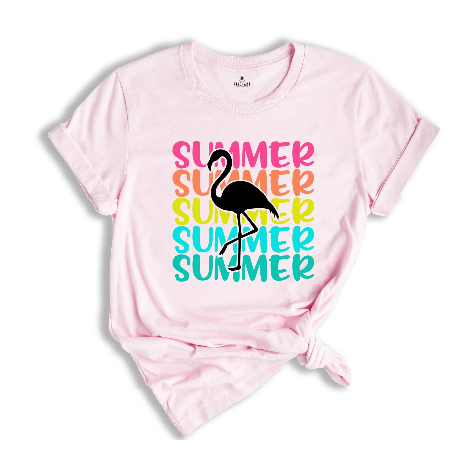 Summer Flamingo Shirt, Summer Vacation T-Shirt, Beach Shirt, Summer Tee, Summer Time Shirt, Tropical Shirt, Travel T-Shirt, Beachy Shirts