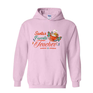 Santa's Favorite Teacher Christmas Shirt, Christmas Teacher Sweatshirt, Santa's Favorite Teacher Sweatshirt, Cute Teacher Christmas Sweater.