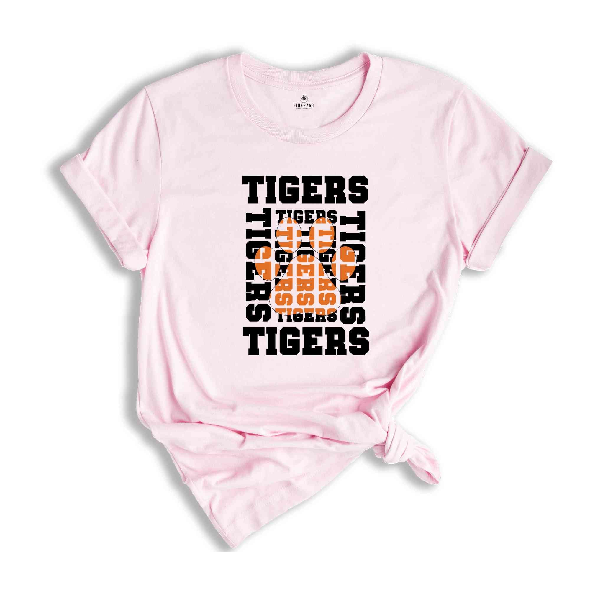 Stacked Tigers Paw, Tigers Mascot Shirt, Tigers Lover Shirt, Tigers Cheer Tee, School Spirit Shirt, Tigers School Team Shirt,