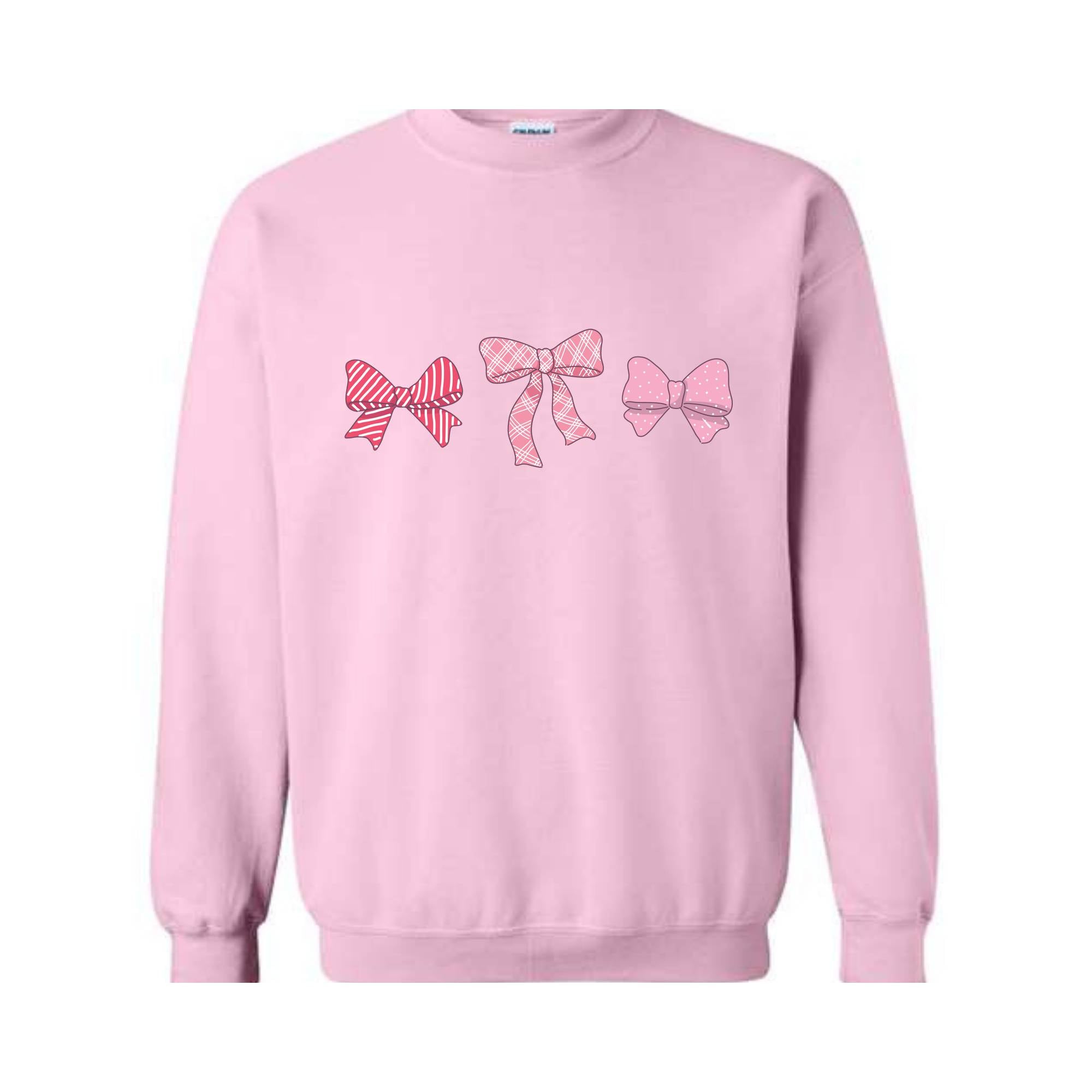 Cute Pink Ribbons Sweatshirt, Pink Bows Sweatshirt, Coquette Bows Core Sweatshirt, Pink Sweatshirt, Pink Core Hoodie