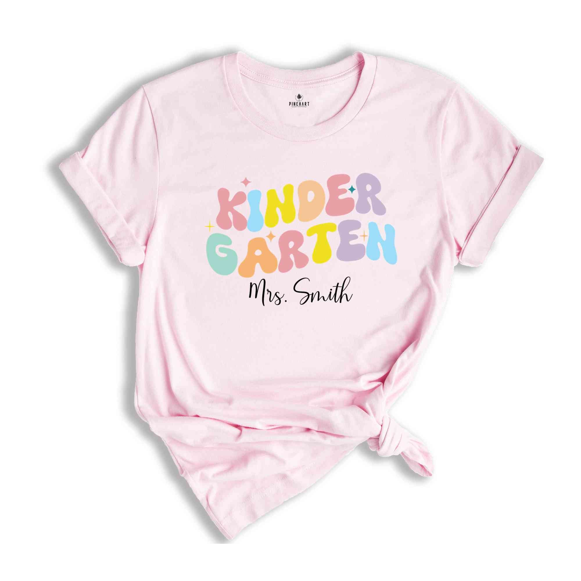 Custom Kindergarten Teacher Shirt, Personalized Kindergarten Team Shirts, Back to School Shirts, Kinder Garten Squad Tshirt