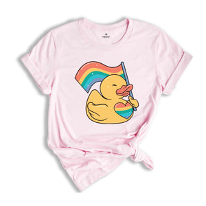 Cute Duck Shirt, Cute LGBT Shirt, LGBTQ Pride Shirt, Pride Ally Shirt, Pride Flag Shirt, Gay Shirt, Lesbian Shirt, Pride Shirt