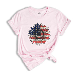 American Sunflower Shirt, 4th Of July Shirt, USA Shirt, Patriotic Shirt, Independence Day Shirt, Red White And Blue, Fourth Of July