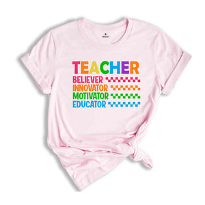 Teacher Believer Innovator Motivator Educator Shirt, Teacher Appreciation, Teacher Life Shirt, Teacher Life Shirt, Teacher Gift