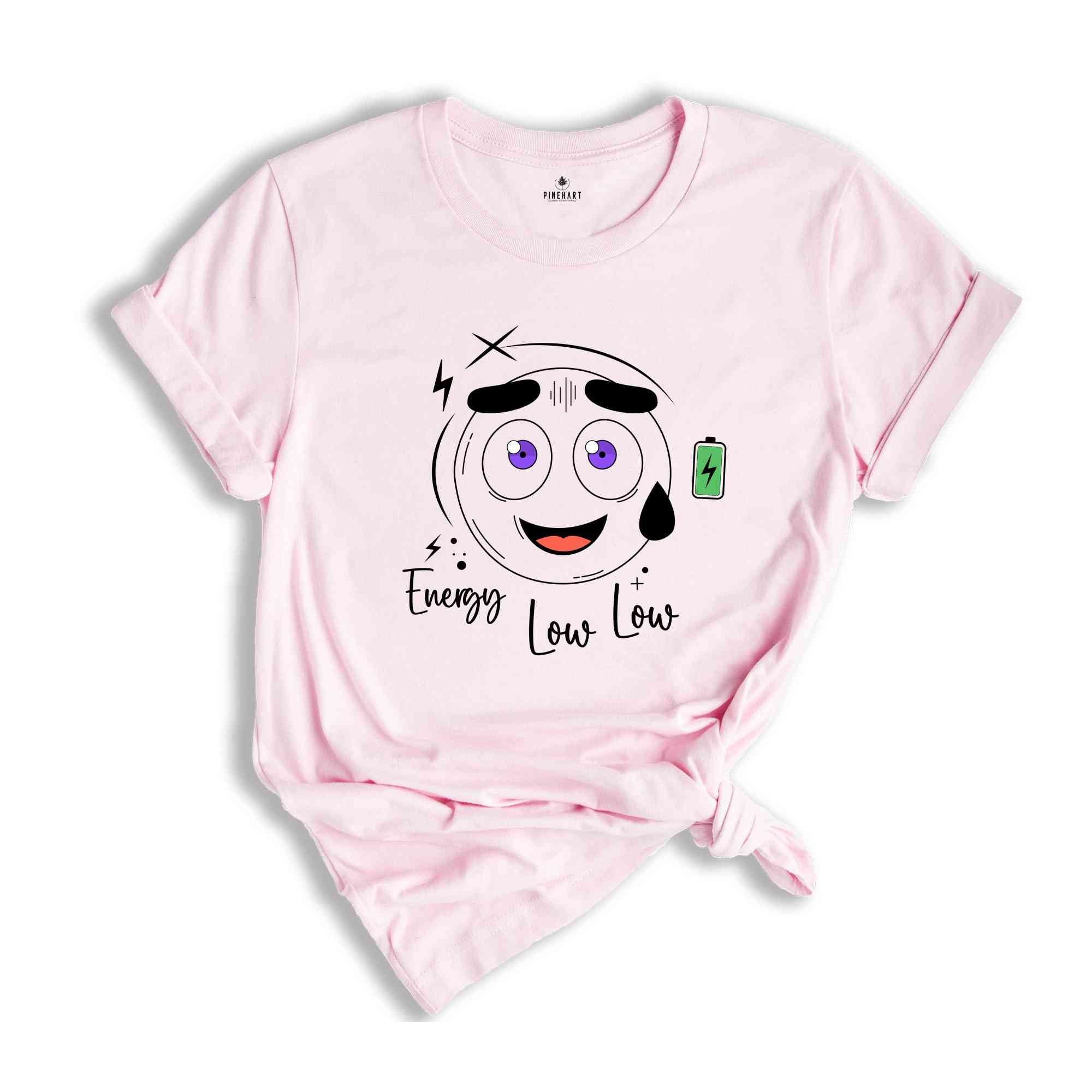 Energy Low Shirt, Hilarious Emoji Shirt, Trendy Funny Face Shirt, Funny Emoji Shirt, Battery Shirt, Funny Gift Shirt, Holiday Face Shirt