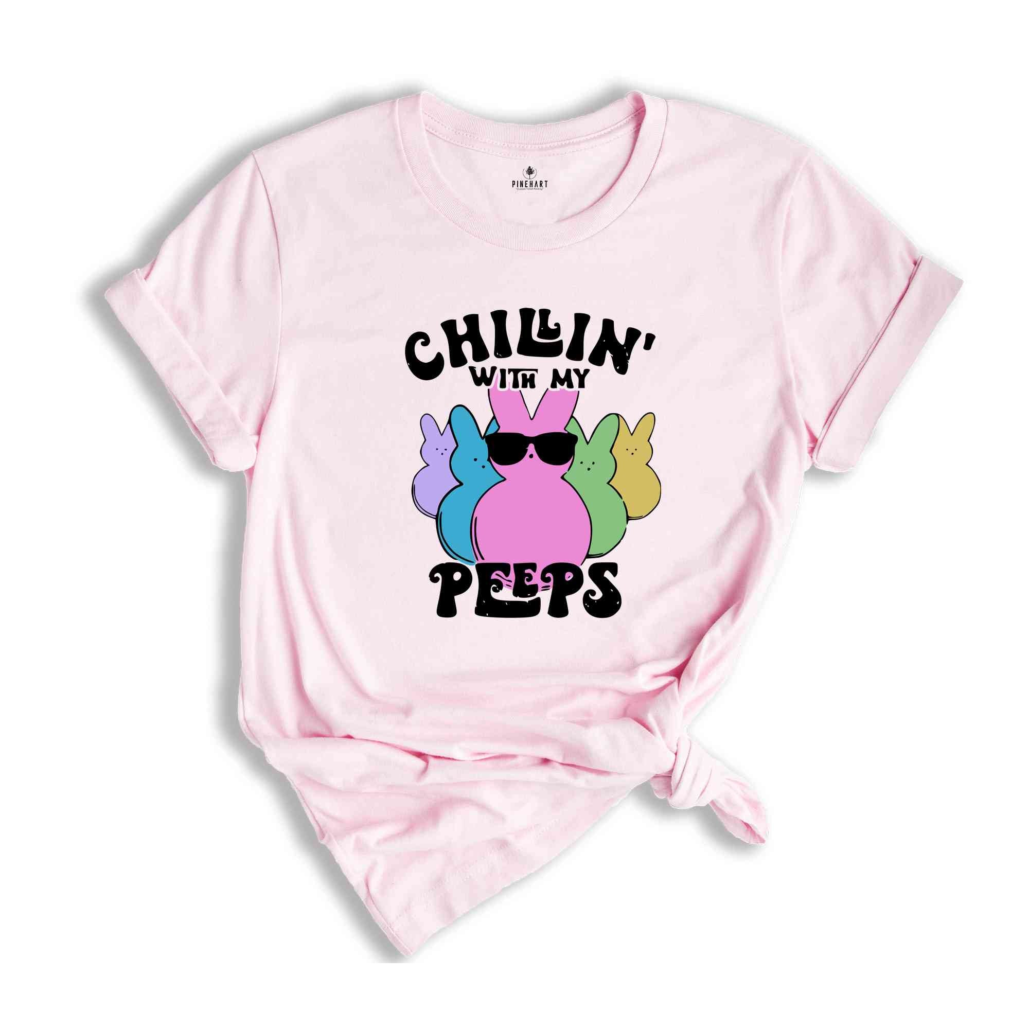 Chillin’ With My Peeps Shirt, Retro Easter Shirt, Easter Shirt, Cute Easter Shirt, Bunny Shirt, Easter 2024 shirt, Trendy Easter