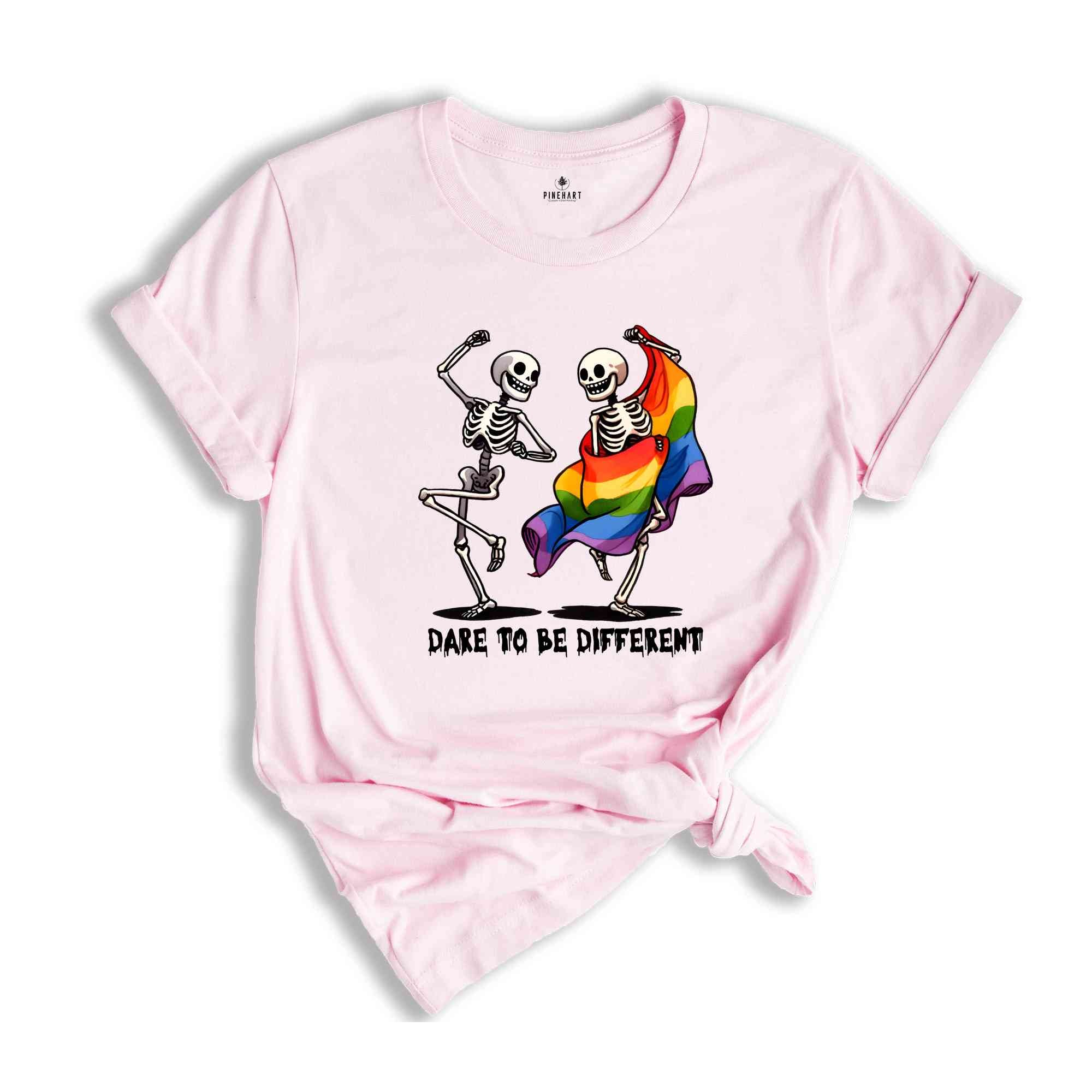 Dare To Be Different Shirt, Skeleton Shirt, Human Rights Shirt, Love Is Love Shirt, LGBTQ Pride Shirt, Pride Ally Shirt, Trans Pride Shirt