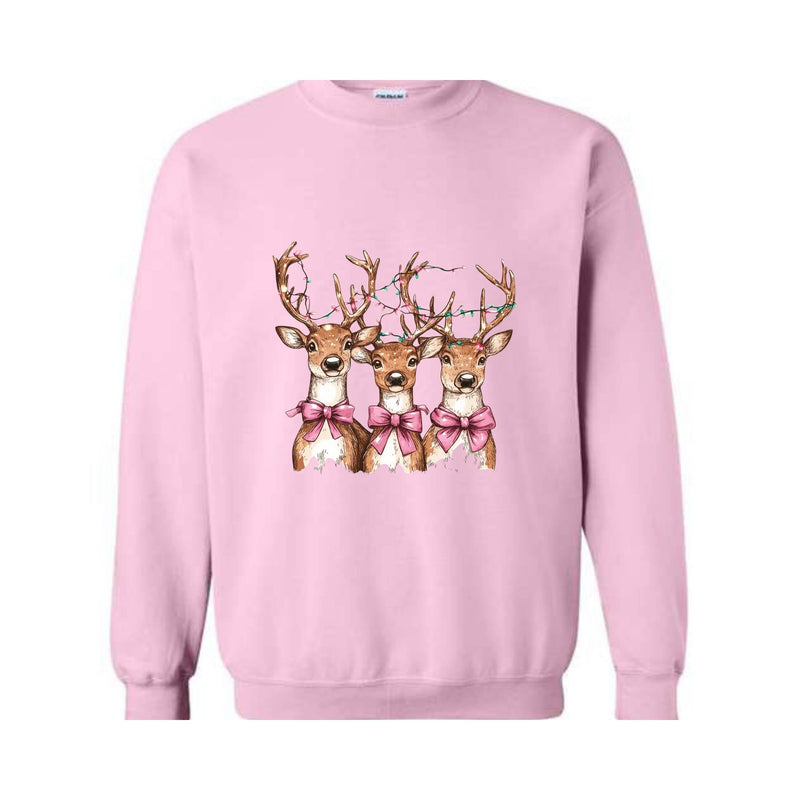 Retro Christmas Deer Sweatshirt, Vintage Deer Christmas Sweater, Cute Christmas Deer Hoodie, Christmas Gifts