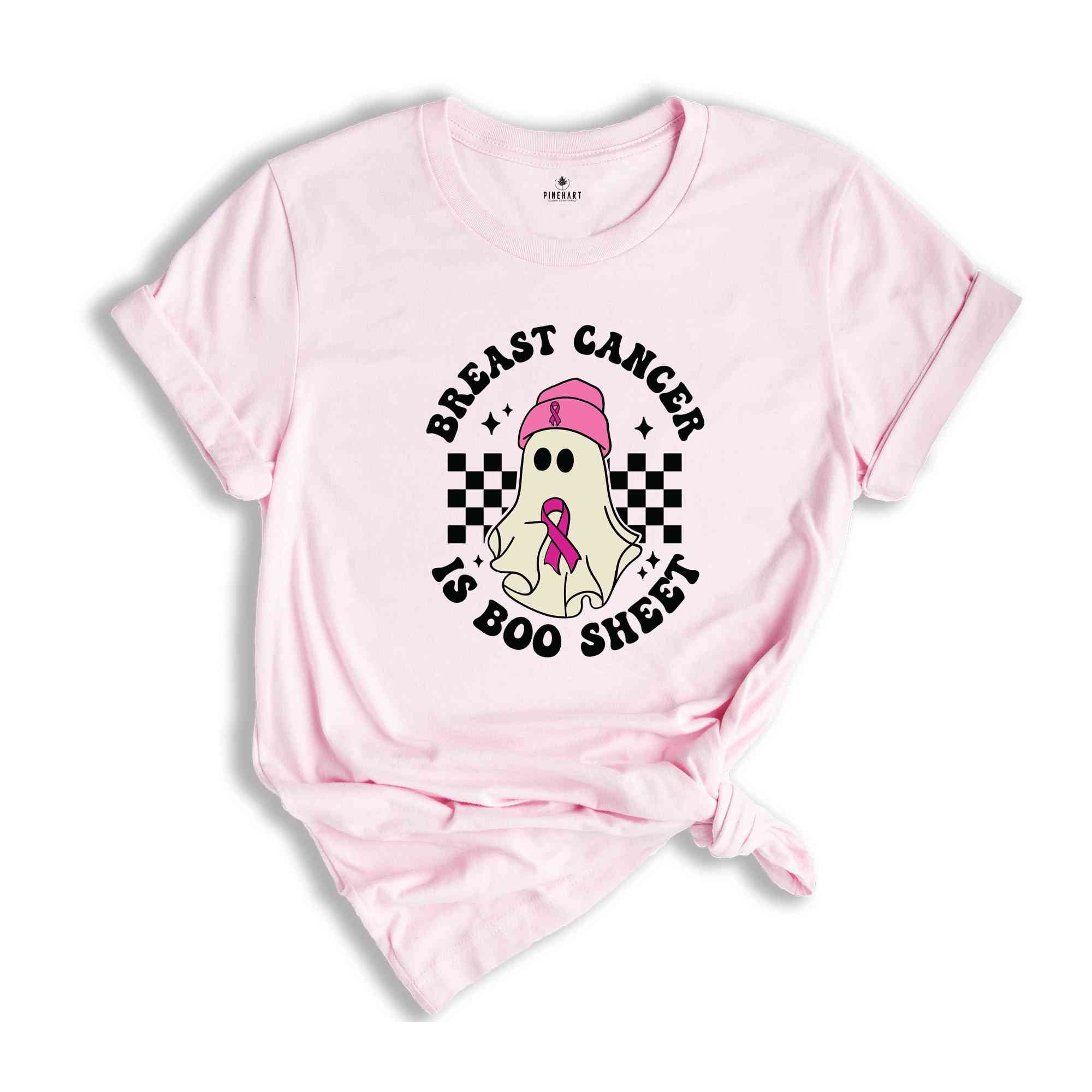 Breast Cancer Is Boo Sheet Shirt, Retro Breast Cancer Shirt, Breast Cancer Awareness Shirt, Halloween Pink Ghost Shirt, Halloween Shirt